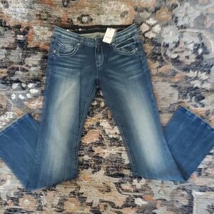 Express Dark Blue Flare Jeans